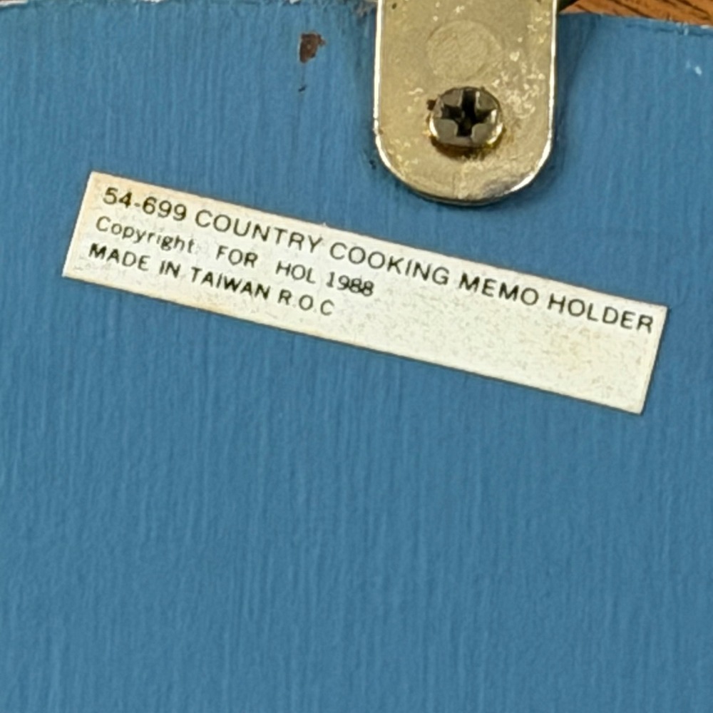 Vintage 1988 Country‎ Geese This Kitchen Memo Holder Cork Board Blue Farmhouse - Picture 5 of 7